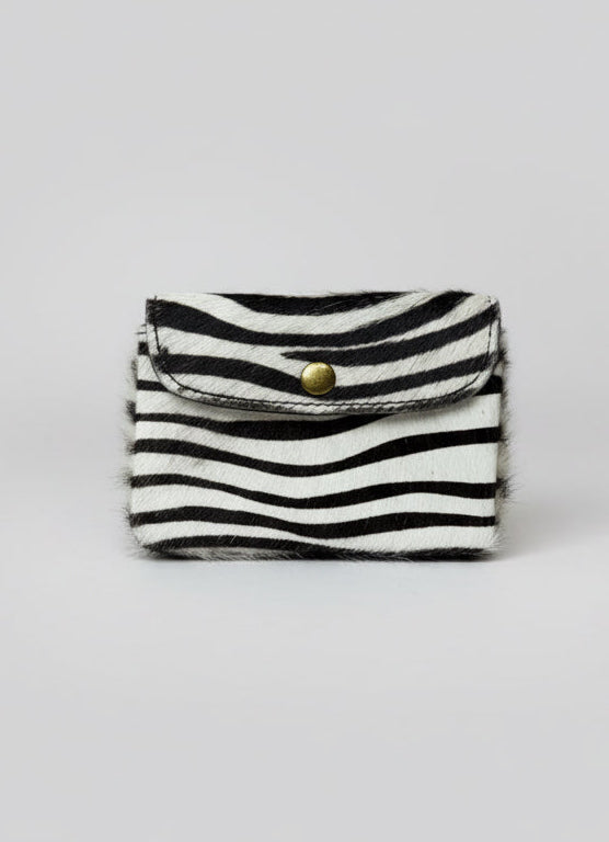 Zebra print purse 100% leather purse.