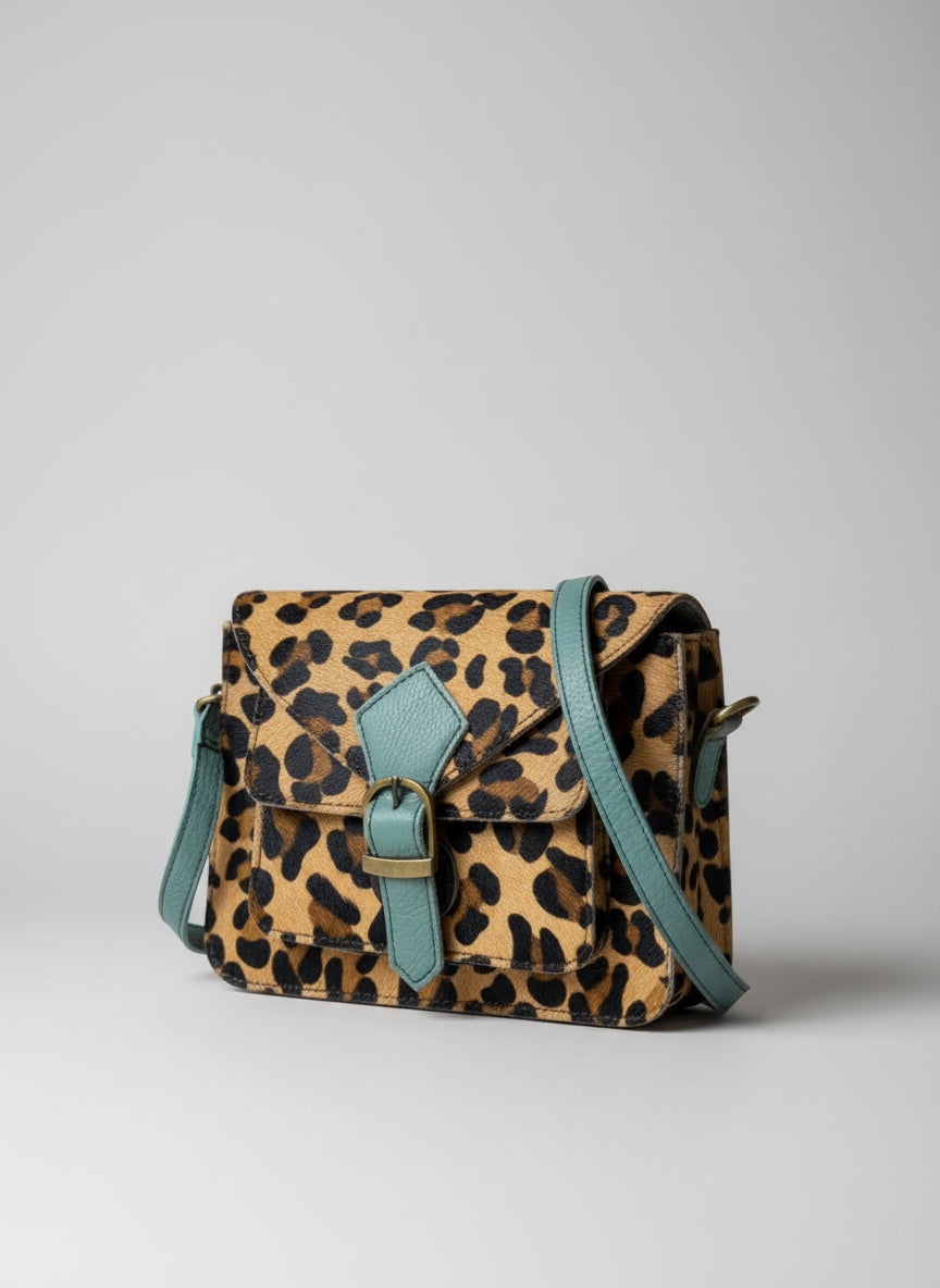 Leopard 100% leather handbag