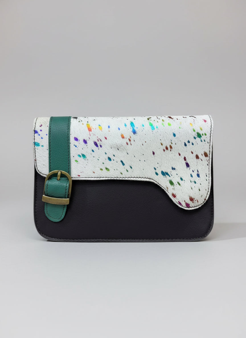 Colour splash 100% leather handbag