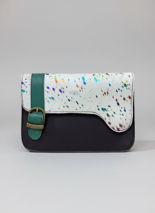 Colour splash 100% leather handbag