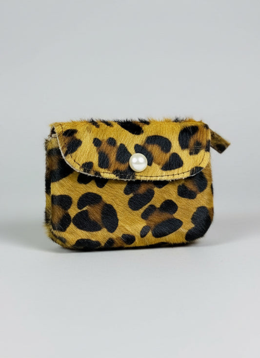 Leopard 100% leather purse