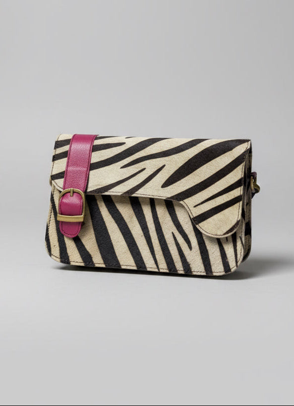 Animal stripes 100% leather handbag