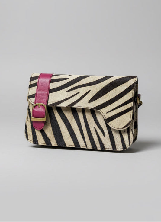 Animal stripes 100% leather handbag