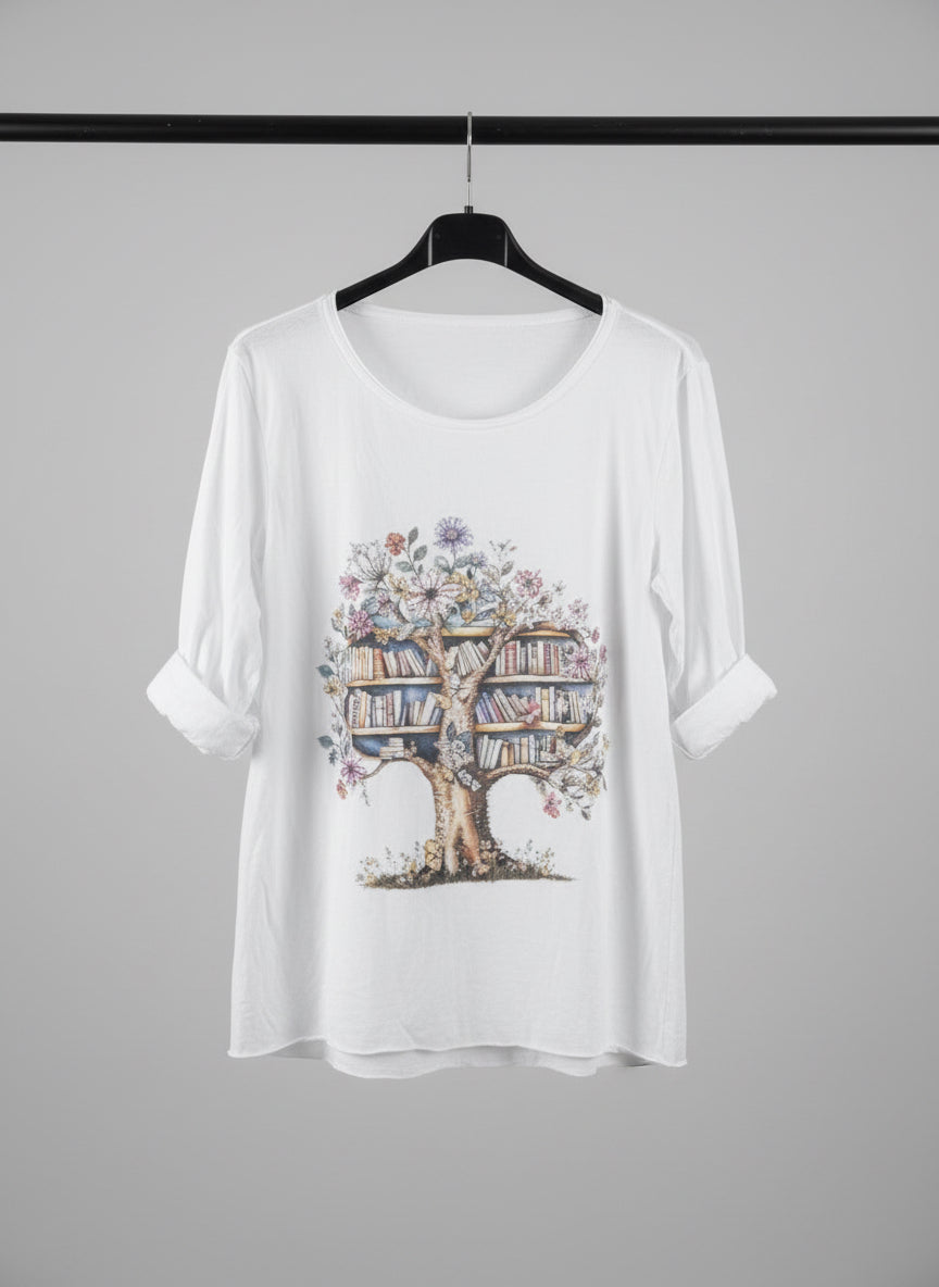 Motif books t-shirt 100% cotton