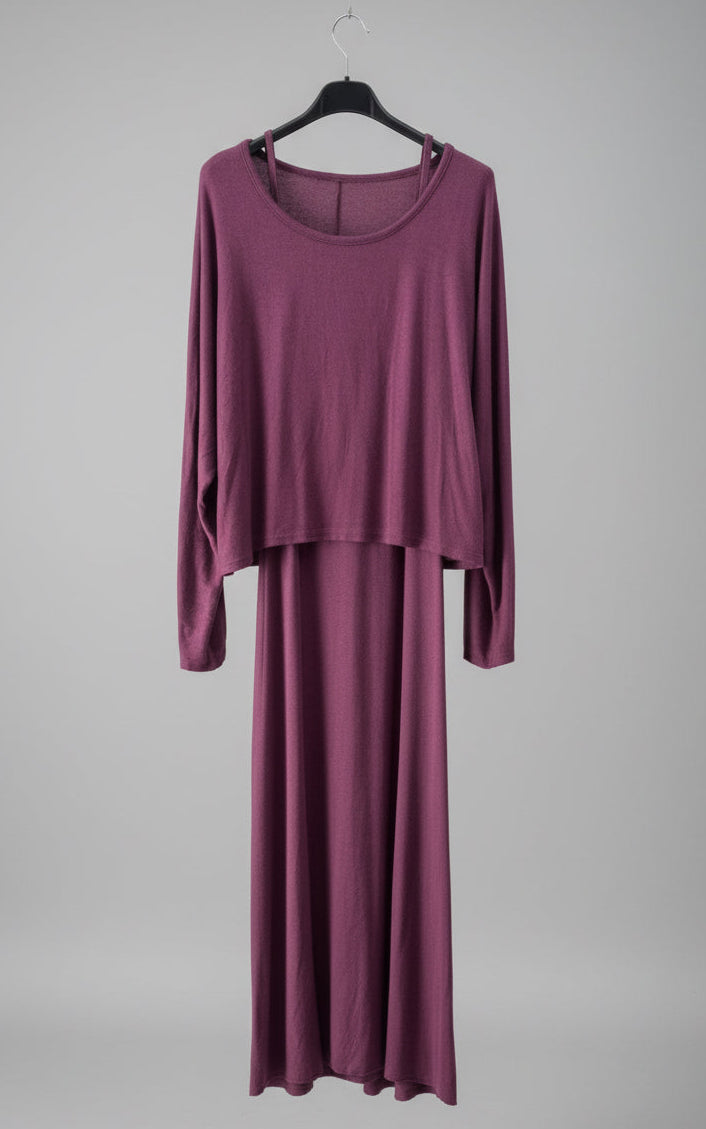 Two Piece plum dress