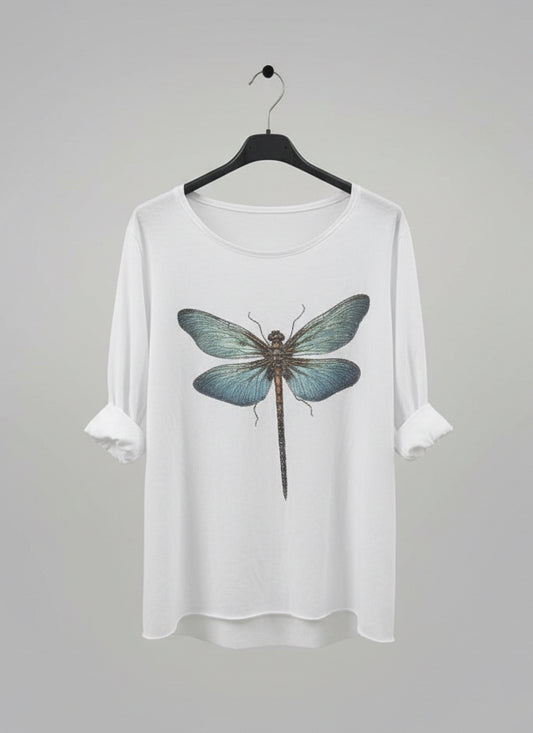 Motif Dragonfly t-shirt 100% cotton