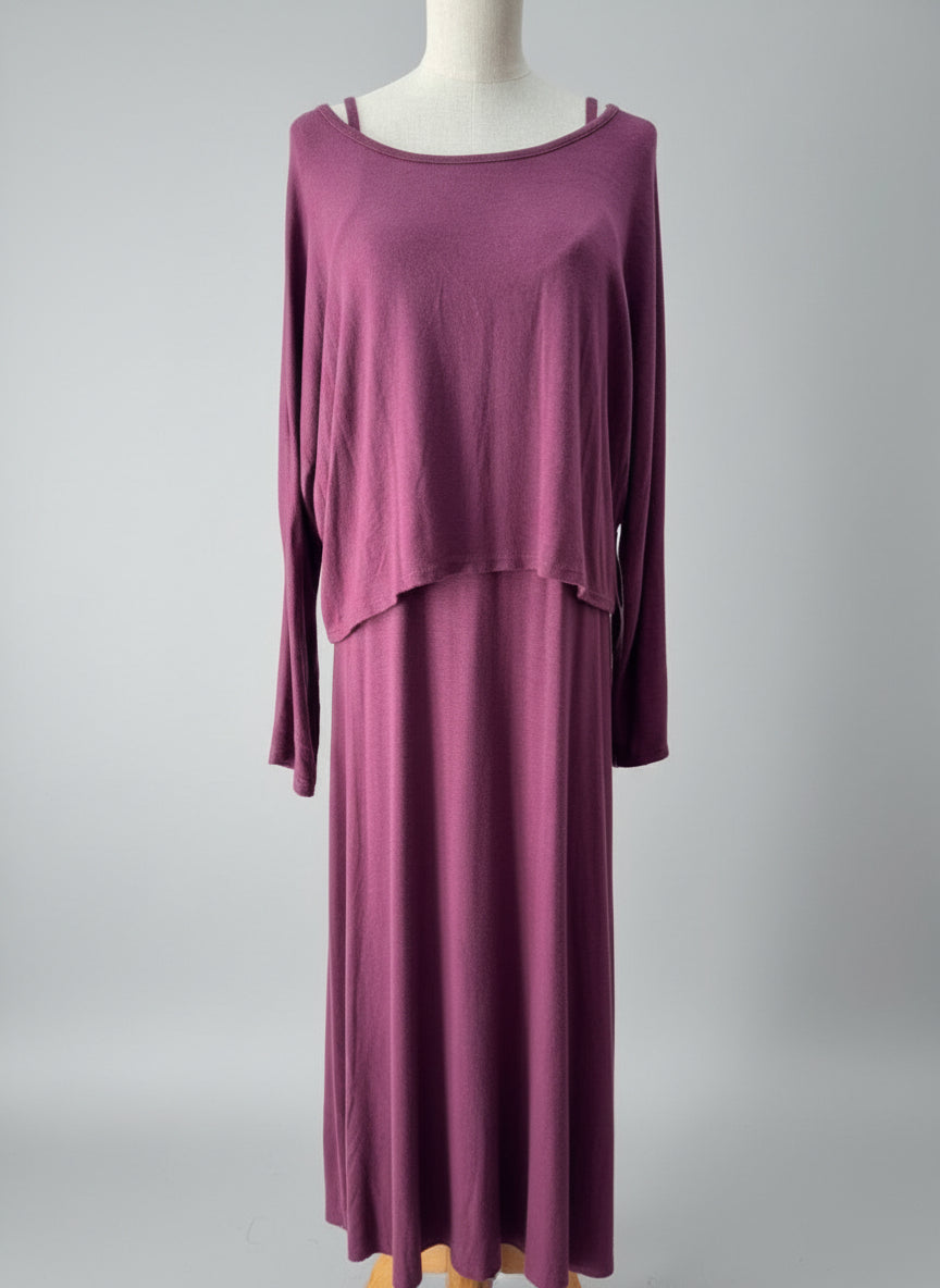 Two Piece plum dress