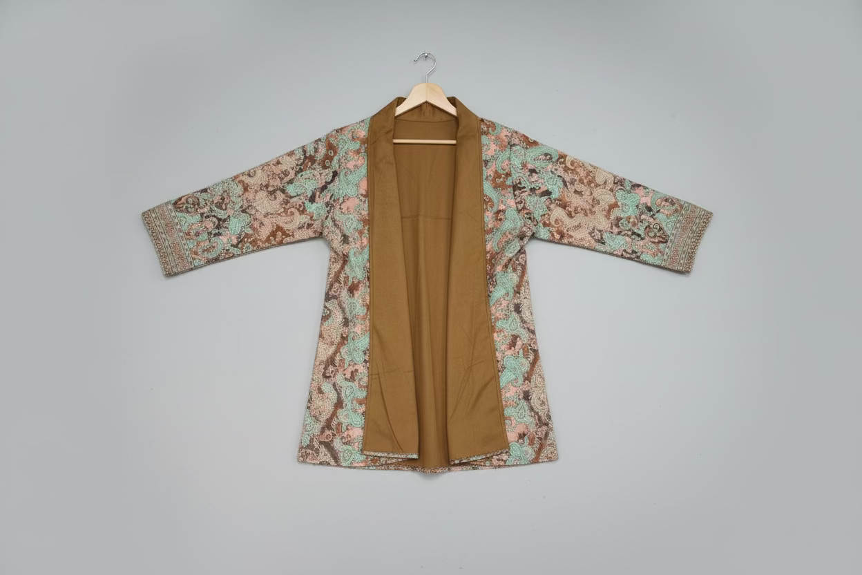 Velvet Lined Kimono Turquoise