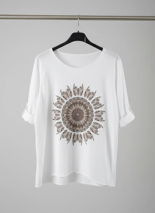 Motif mandala t-shirt 100% cotton