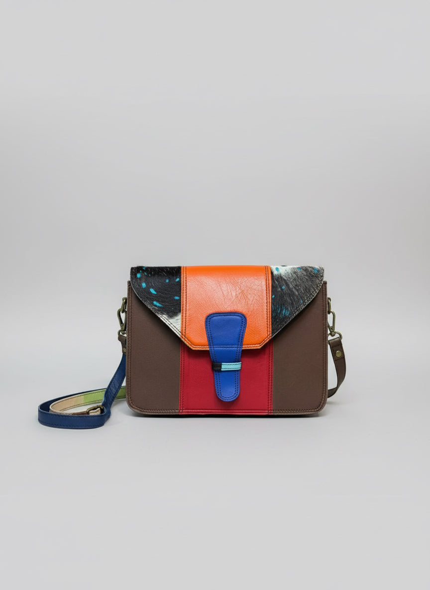 Animal print 100% leather handbag