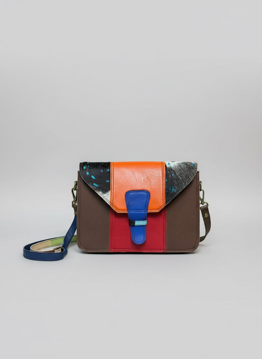 Animal print 100% leather handbag