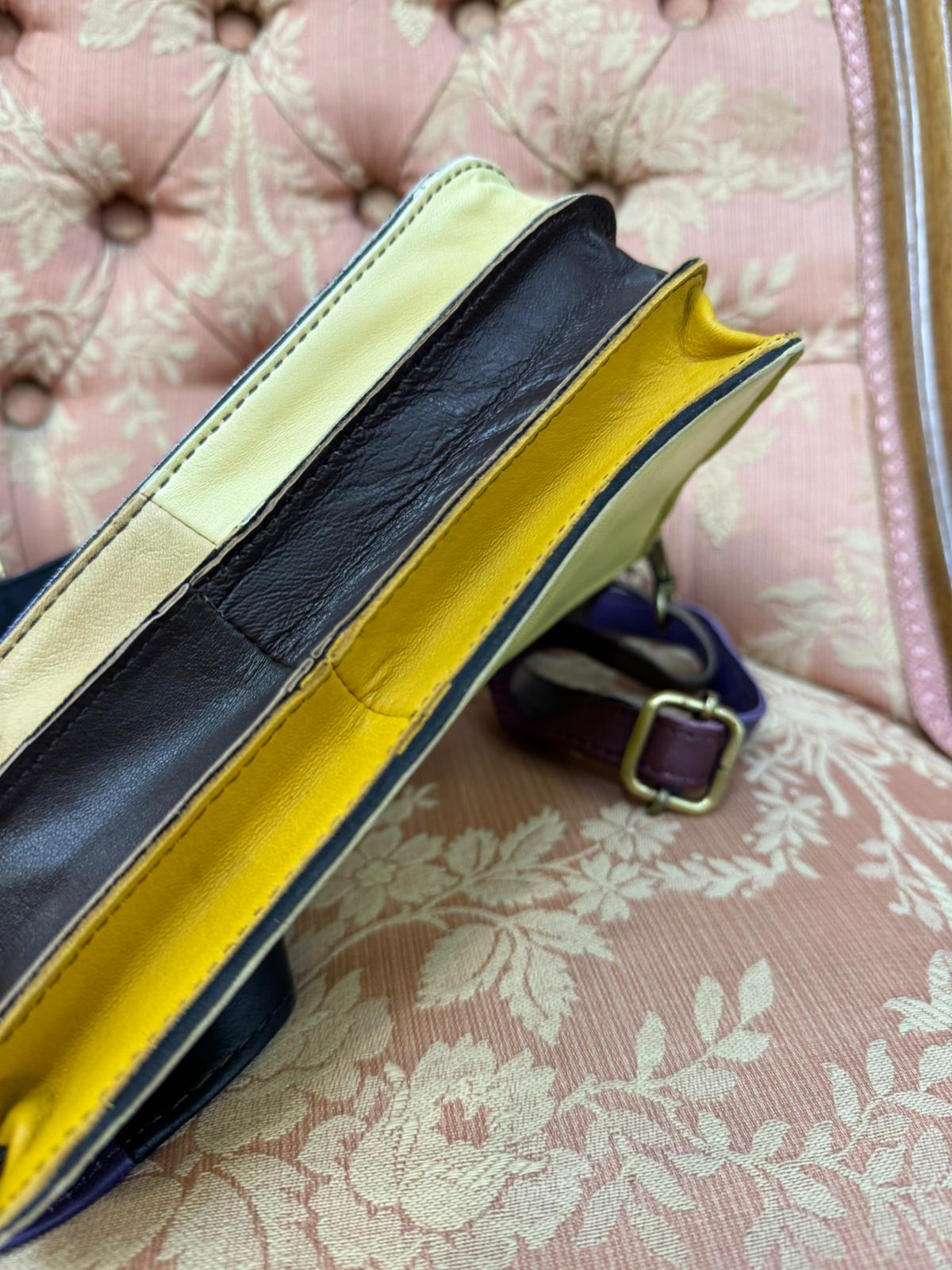 Animal stripes 100% leather handbag