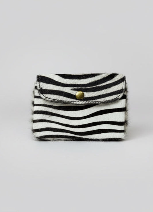 Zebra print purse 100% leather purse.